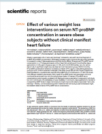 Effect of various weight loss interventions on serum NT-proBNP concentration in severe obese subjects without clinical manifest heart failure.