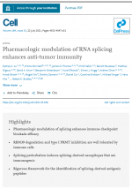 Pharmacologic modulation of RNA splicing enhances anti-tumor immunity